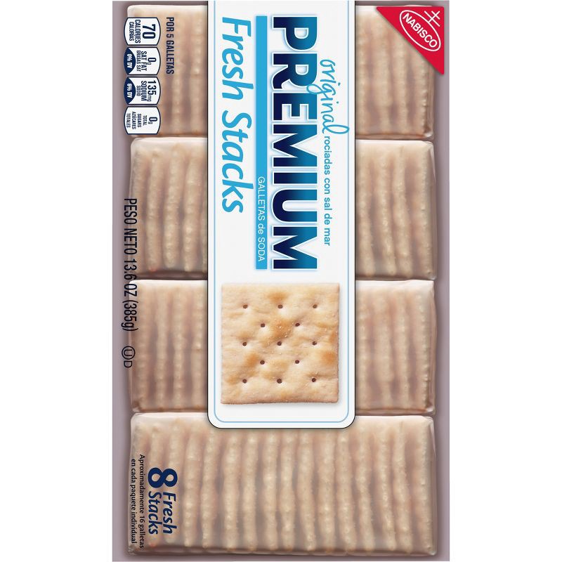 slide 10 of 15, Premium Fresh Stacks Original Saltine Crackers Travel Snacks - 13.6oz, 13.6 oz
