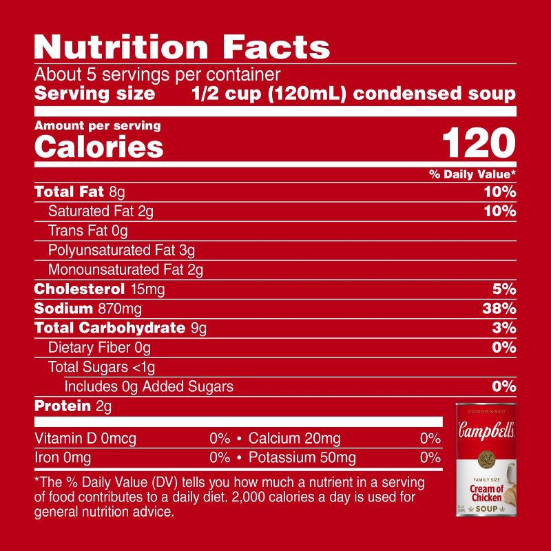 slide 6 of 12, Campbell's Condensed Family Size Cream of Chicken Soup - 22.6oz, 22.6 oz