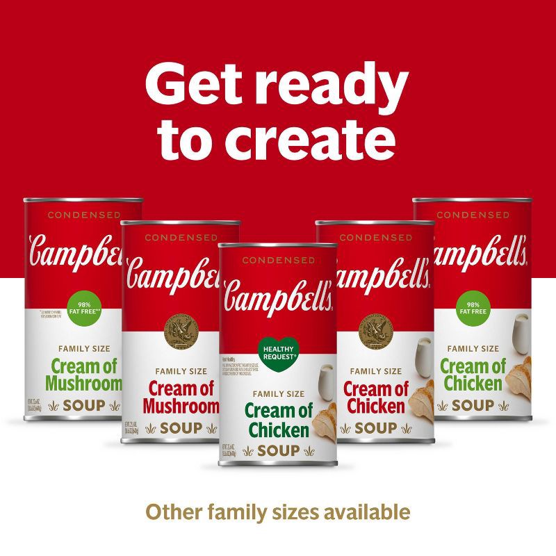 slide 9 of 12, Campbell's Condensed Family Size Cream of Chicken Soup - 22.6oz, 22.6 oz