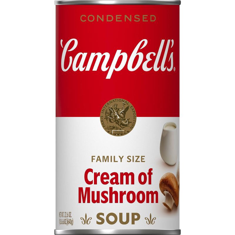 slide 1 of 12, Campbell's Condensed Family Size Cream of Mushroom Soup - 22.6oz, 22.6 oz