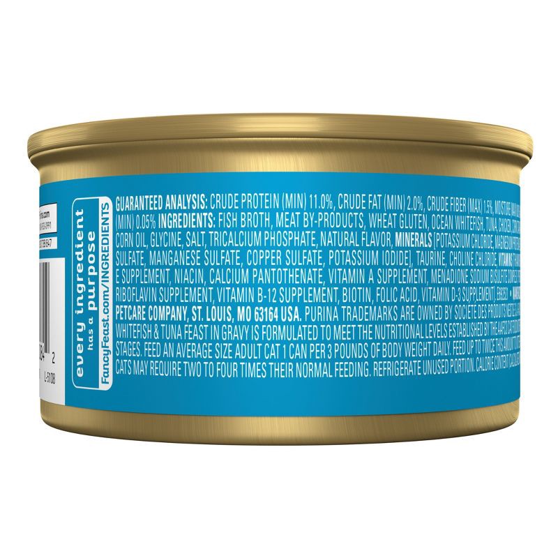 slide 2 of 10, Purina Fancy Feast Grilled Gourmet Wet Cat Food Ocean White Fish & Tuna Feast In Gravy - 3oz, 3 oz