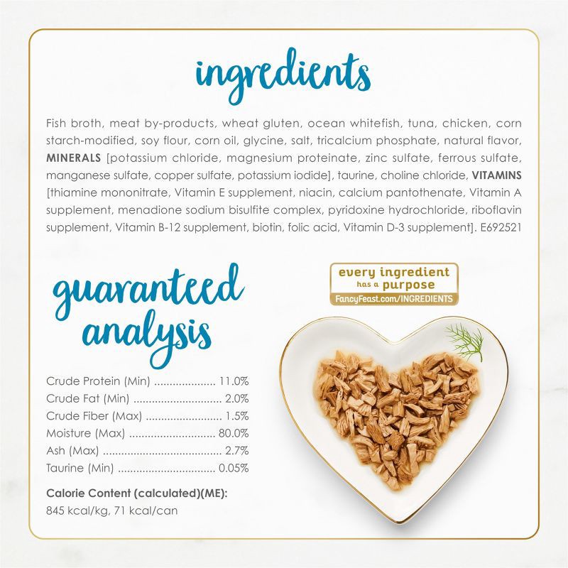 slide 7 of 10, Purina Fancy Feast Grilled Gourmet Wet Cat Food Ocean White Fish & Tuna Feast In Gravy - 3oz, 3 oz