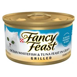 Purina Fancy Feast Grilled Gourmet Wet Cat Food Ocean White Fish & Tuna Feast In Gravy - 3oz