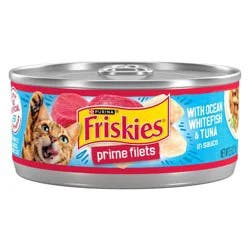 Purina Friskies Prime Filets Wet Cat Food with Ocean White Fish & Tuna In Sauce - 5.5oz