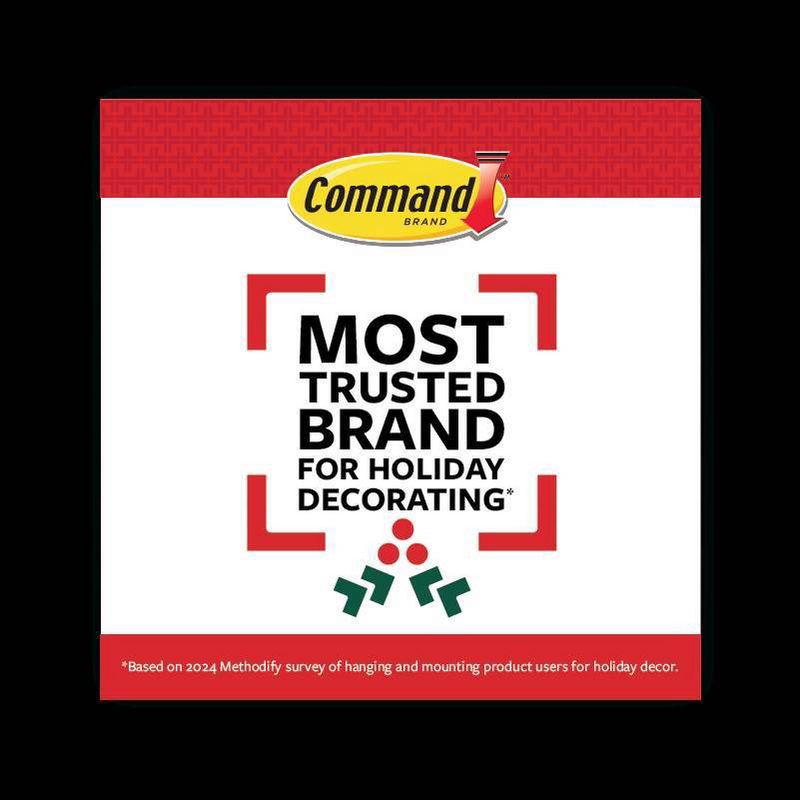 slide 13 of 16, Command Damage-Free Clear Hooks with Adhesive Strips for Christmas Lights and Holiday Decoration, 1 ct