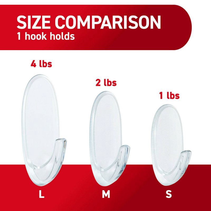 slide 5 of 16, Command Damage-Free Clear Hooks with Adhesive Strips for Christmas Lights and Holiday Decoration, 1 ct