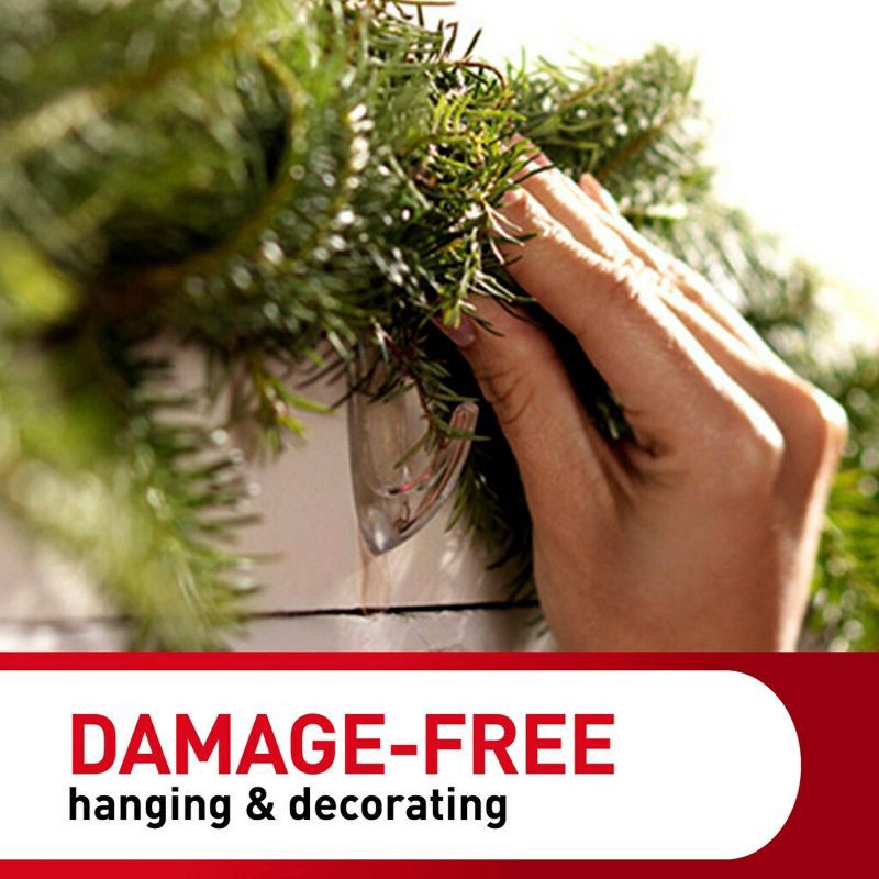 slide 6 of 16, Command Damage-Free Clear Hooks with Adhesive Strips for Christmas Lights and Holiday Decoration, 1 ct