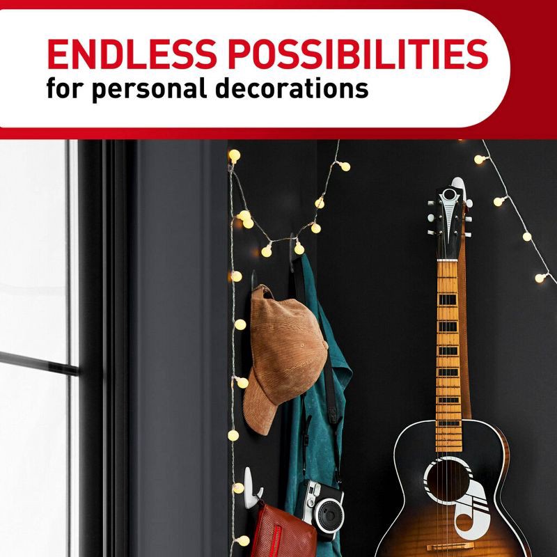 slide 7 of 16, Command Damage-Free Clear Hooks with Adhesive Strips for Christmas Lights and Holiday Decoration, 1 ct