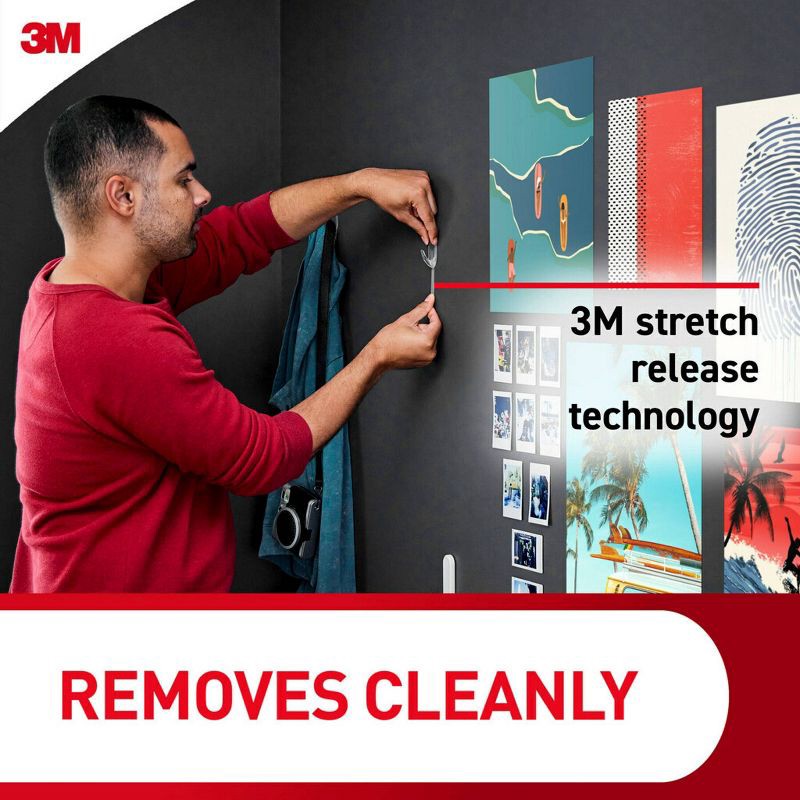 slide 9 of 16, Command Damage-Free Clear Hooks with Adhesive Strips for Christmas Lights and Holiday Decoration, 1 ct