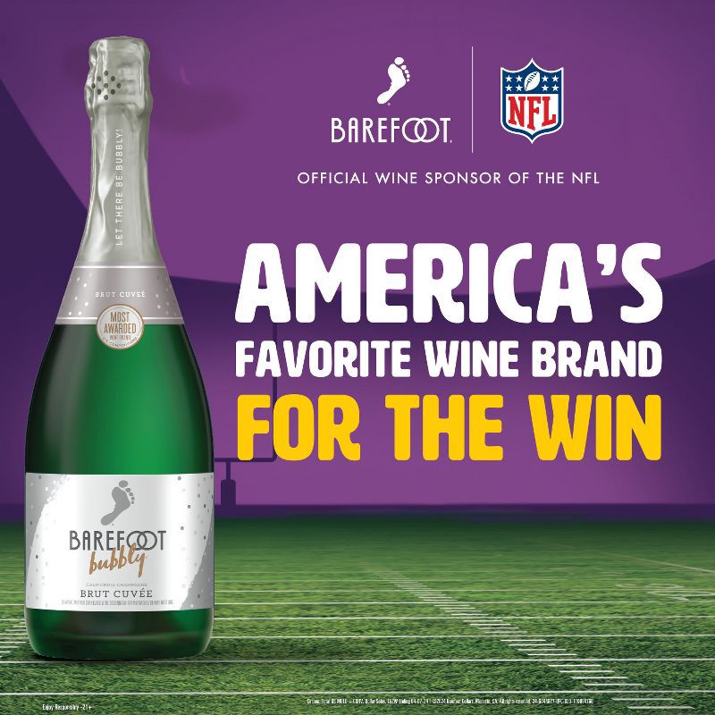 slide 3 of 9, Barefoot Bubbly Brut Cuvee Champagne Sparkling Wine - 750ml Bottle, 750 ml