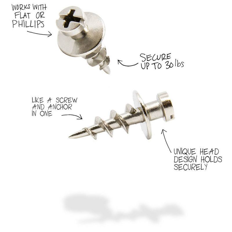slide 5 of 8, Under the Roof Decorating Screws Nickel Project Pack: Metal Decorative Fasteners for Hanging & Wall Use, 14 Pack, 14 ct
