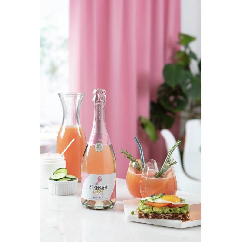 slide 3 of 4, Barefoot Bubbly Pink Moscato Champagne Sparkling Wine - 750ml Bottle, 750 ml