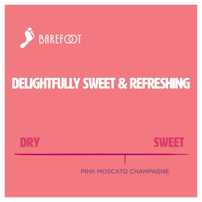 slide 4 of 12, Barefoot Bubbly Pink Moscato Champagne Sparkling Wine - 750ml Bottle, 750 ml