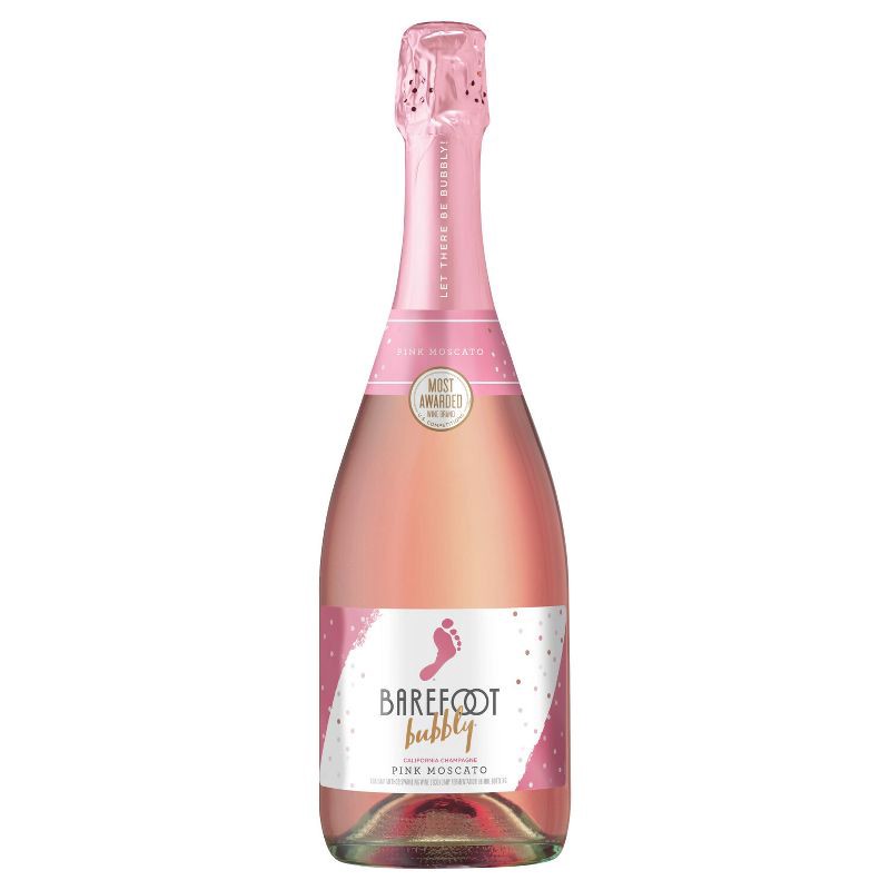 slide 1 of 12, Barefoot Bubbly Pink Moscato Champagne Sparkling Wine - 750ml Bottle, 750 ml