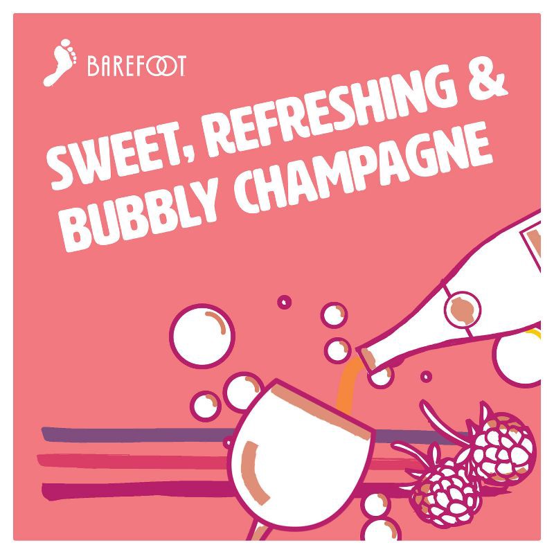 slide 10 of 12, Barefoot Bubbly Pink Moscato Champagne Sparkling Wine - 750ml Bottle, 750 ml