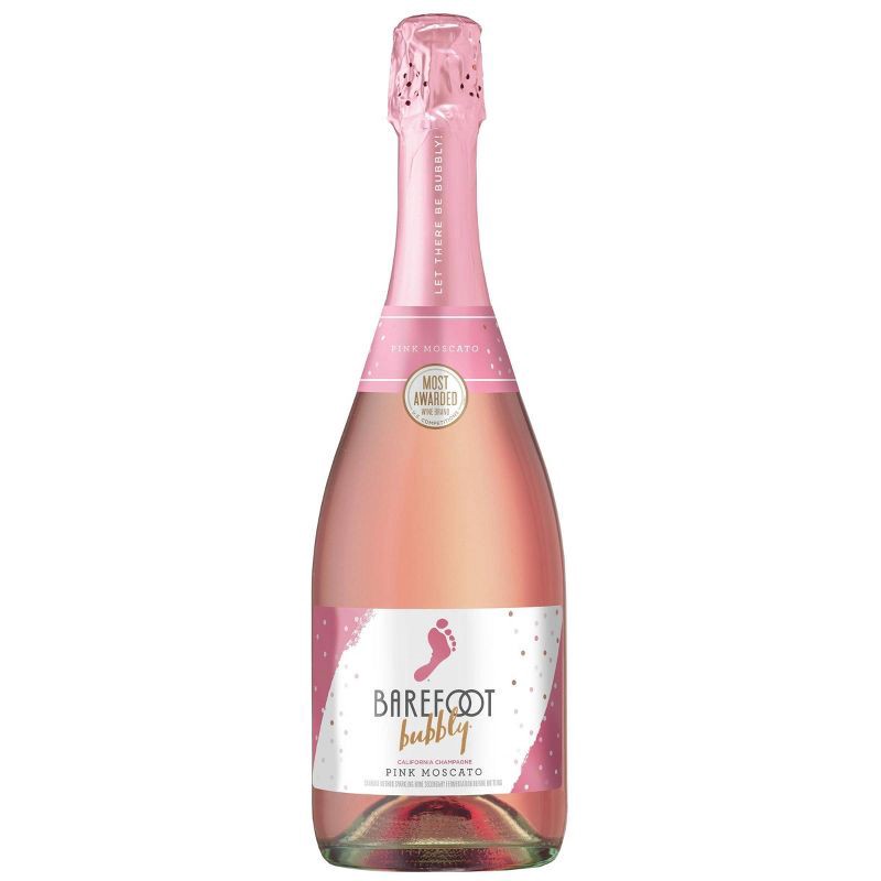 slide 1 of 4, Barefoot Bubbly Pink Moscato Champagne Sparkling Wine - 750ml Bottle, 750 ml
