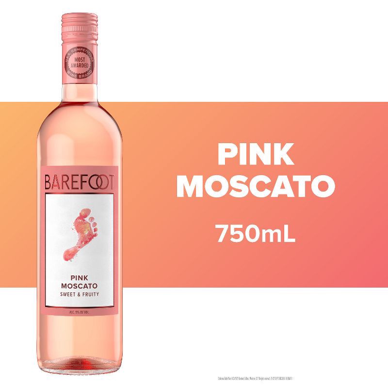 slide 2 of 7, Barefoot Cellars Pink Moscato Wine - 750ml Bottle, 750 ml