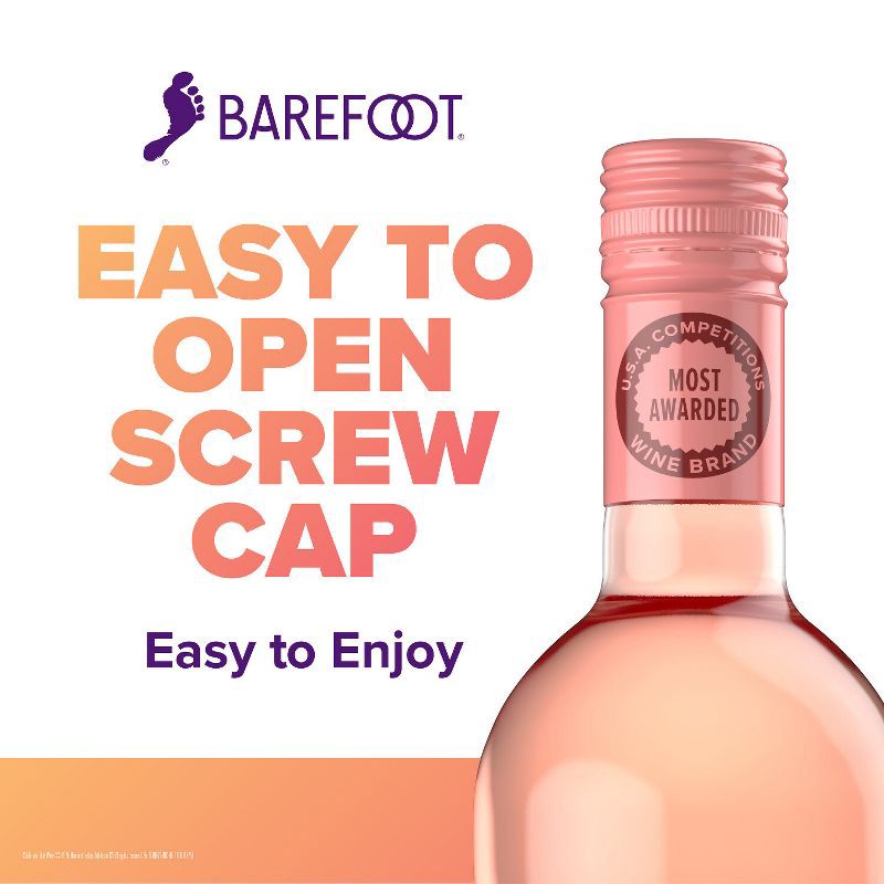 slide 6 of 7, Barefoot Cellars Pink Moscato Wine - 750ml Bottle, 750 ml