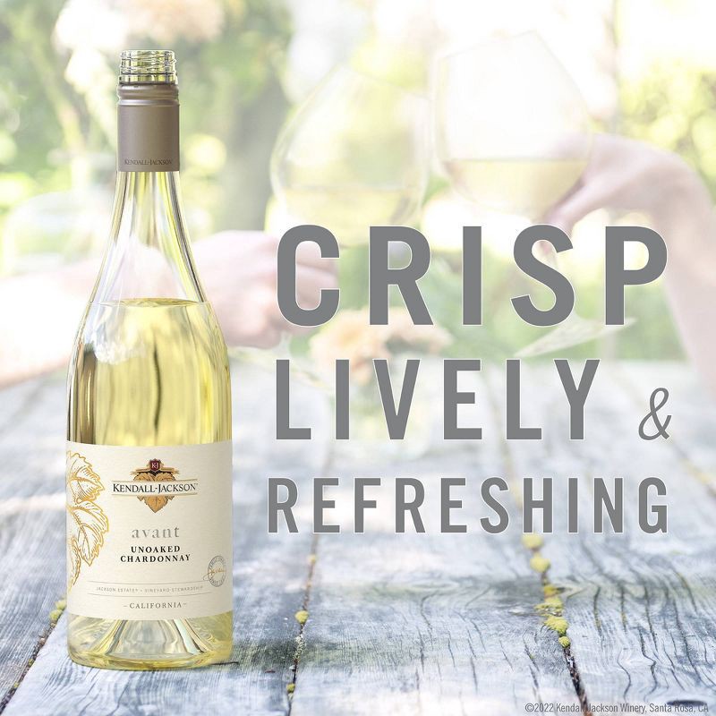 slide 3 of 8, Kendall-Jackson Avant Unoaked Chardonnay White Wine - 750ml Bottle, 750 ml