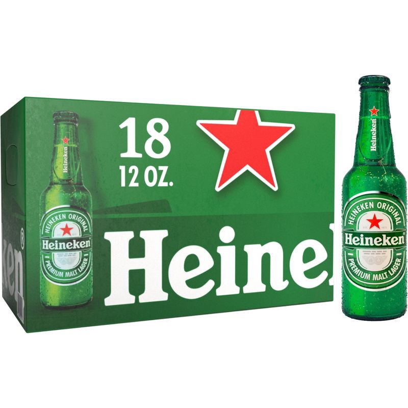 slide 3 of 8, Heineken Original Lager Beer Beer - 18pk/12 fl oz Bottles, 18 ct; 12 fl oz