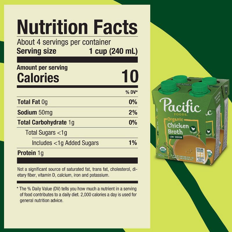 slide 7 of 9, Pacific Foods Gluten Free Organic Low Sodium Free Range Chicken Broth - 32 fl oz/4ct, 32 fl oz, 4 ct