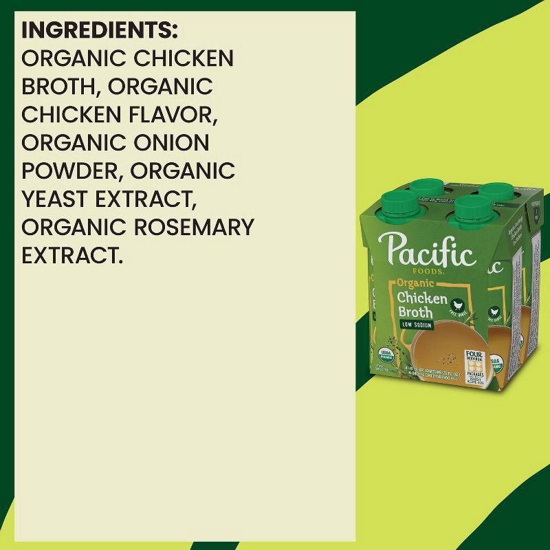 slide 3 of 9, Pacific Foods Gluten Free Organic Low Sodium Free Range Chicken Broth - 32 fl oz/4ct, 32 fl oz, 4 ct
