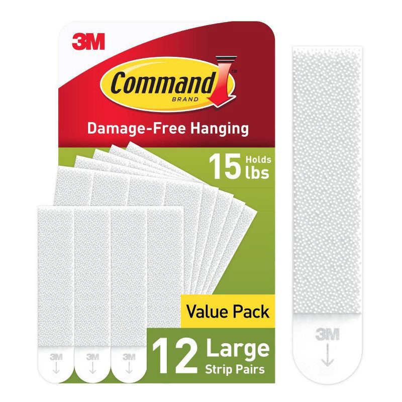 slide 1 of 13, Command Damage-Free Hanging Large Picture Hanging Strips 12 Pairs, 1 ct