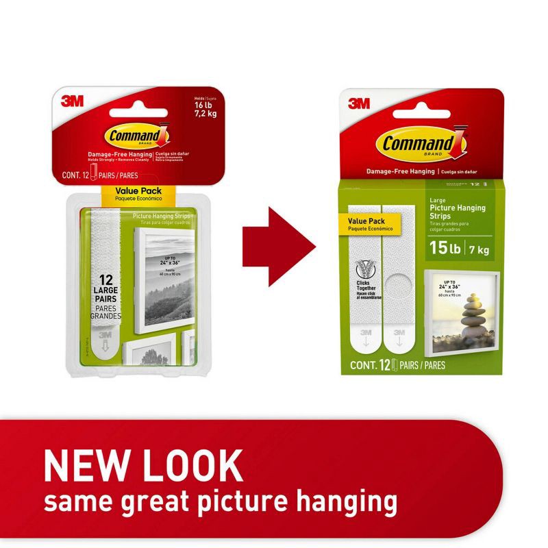 slide 4 of 13, Command Damage-Free Hanging Large Picture Hanging Strips 12 Pairs, 1 ct