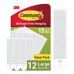Command Damage-Free Hanging Large Picture Hanging Strips 12 Pairs