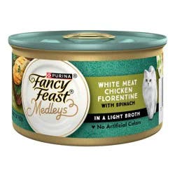 Purina Fancy Feast Medleys In a Delicate Sauce Gourmet Wet Cat Food White Meat Chicken Florentine with Garden Greens - 3oz