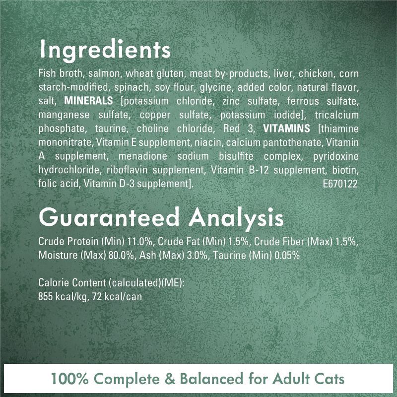 slide 6 of 9, Purina Fancy Feast Medleys In a Delicate Sauce Gourmet Fish Flavor Wet Cat Food Wild Salmon Florentine with Garden Greens - 3oz, 3 oz
