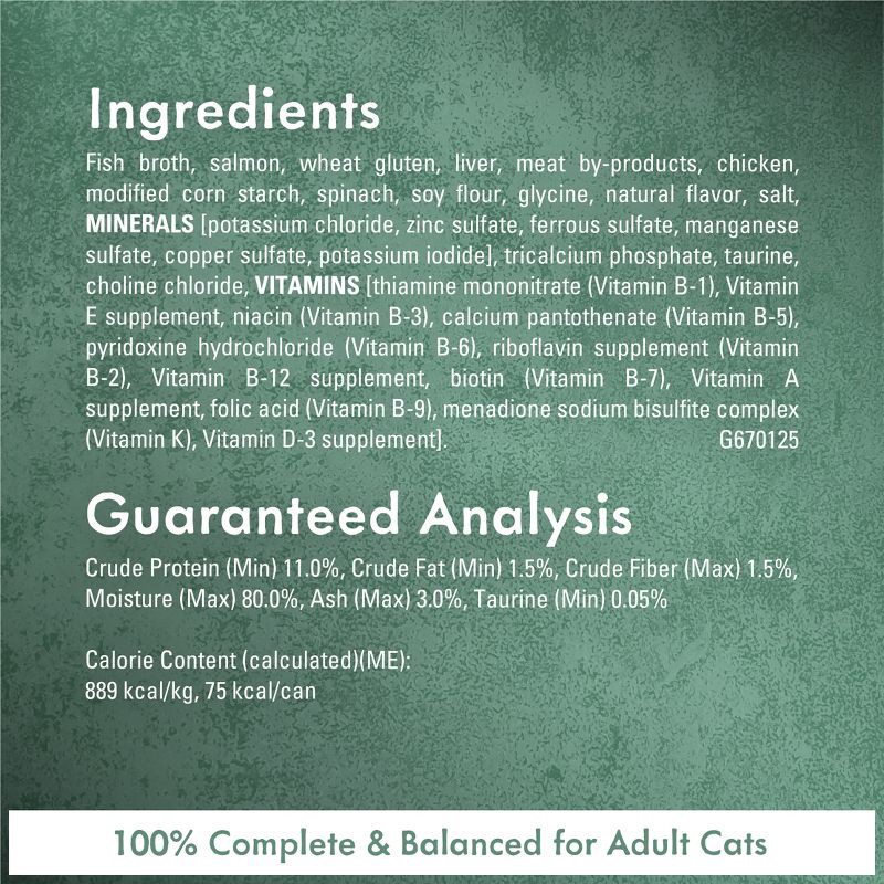 slide 6 of 9, Purina Fancy Feast Medleys In a Delicate Sauce Gourmet Fish Flavor Wet Cat Food Wild Salmon Florentine with Garden Greens - 3oz, 3 oz