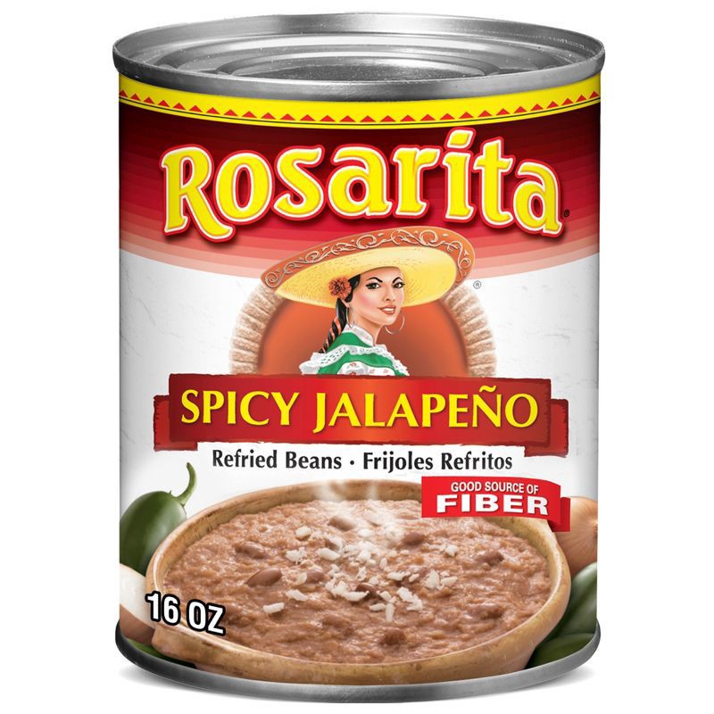 slide 1 of 5, Rosarita Spicy Jalapeño Refried Beans - 16oz, 16 oz