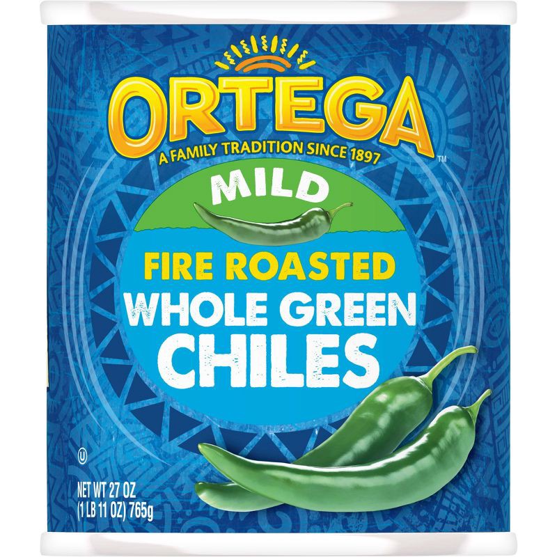 slide 6 of 7, Ortega Whole Green Fire Roasted Chiles 27oz, 27 oz