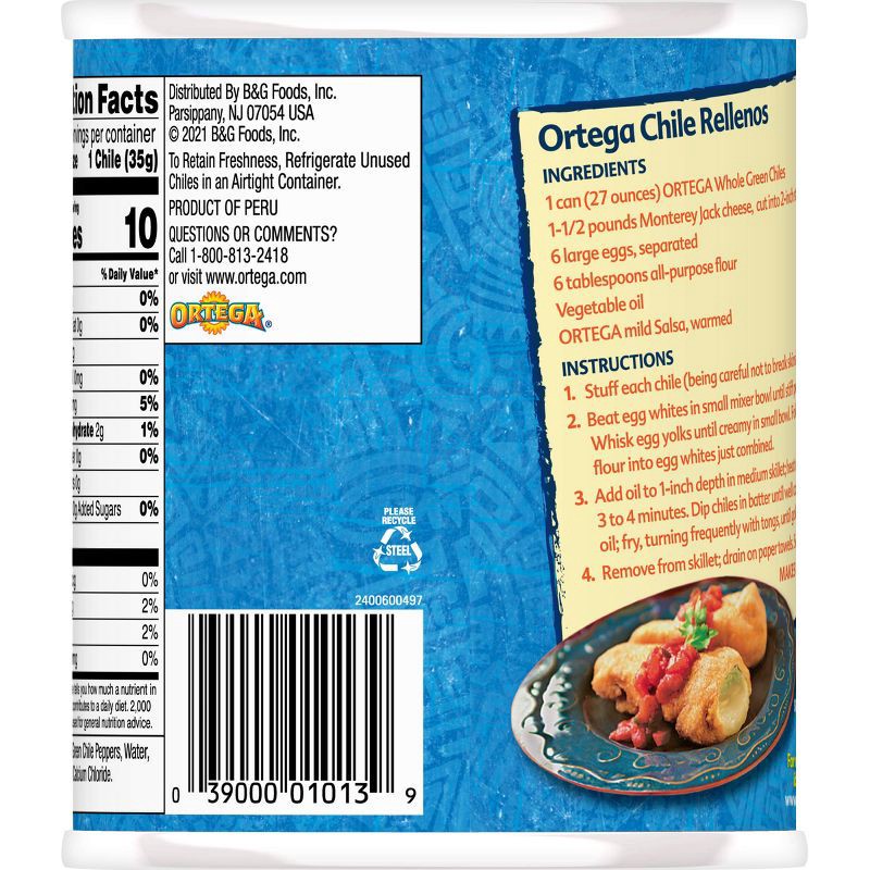 slide 4 of 7, Ortega Whole Green Fire Roasted Chiles 27oz, 27 oz