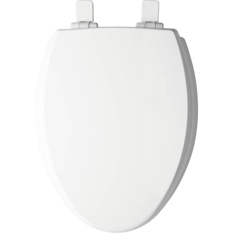 slide 2 of 9, Kendall Never Loosens Elongated Enameled Wood Toilet Seat with Easy Cleaning Whisper Close White - Mayfair by Bemis, 1 ct