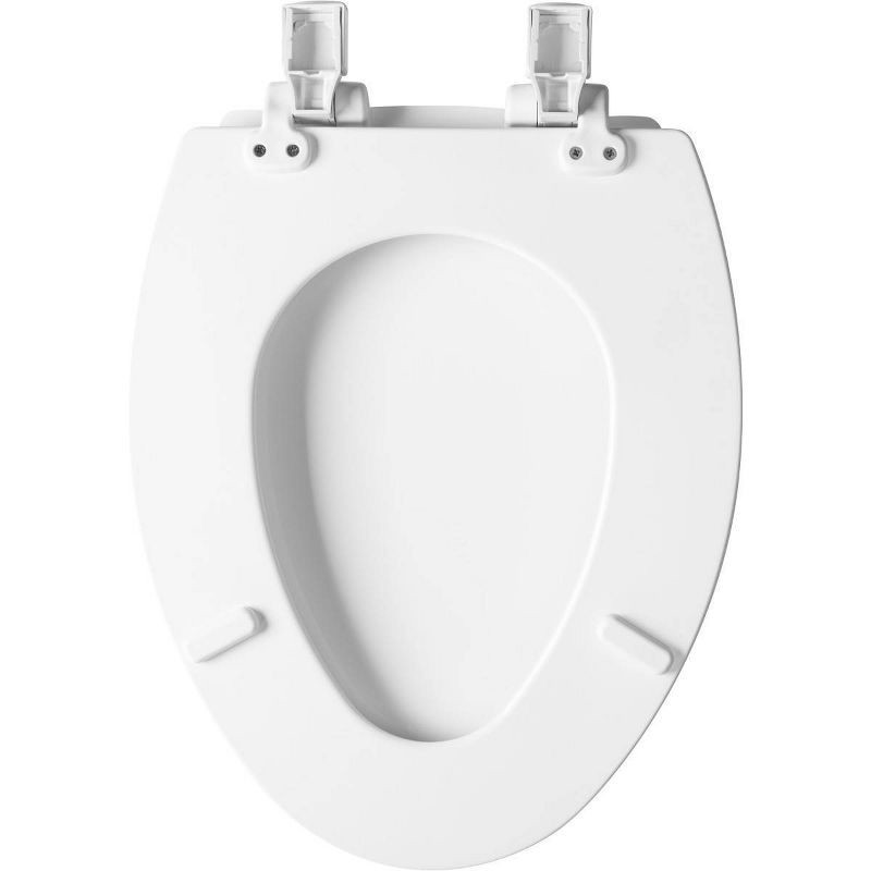 slide 4 of 9, Kendall Never Loosens Elongated Enameled Wood Toilet Seat with Easy Cleaning Whisper Close White - Mayfair by Bemis, 1 ct