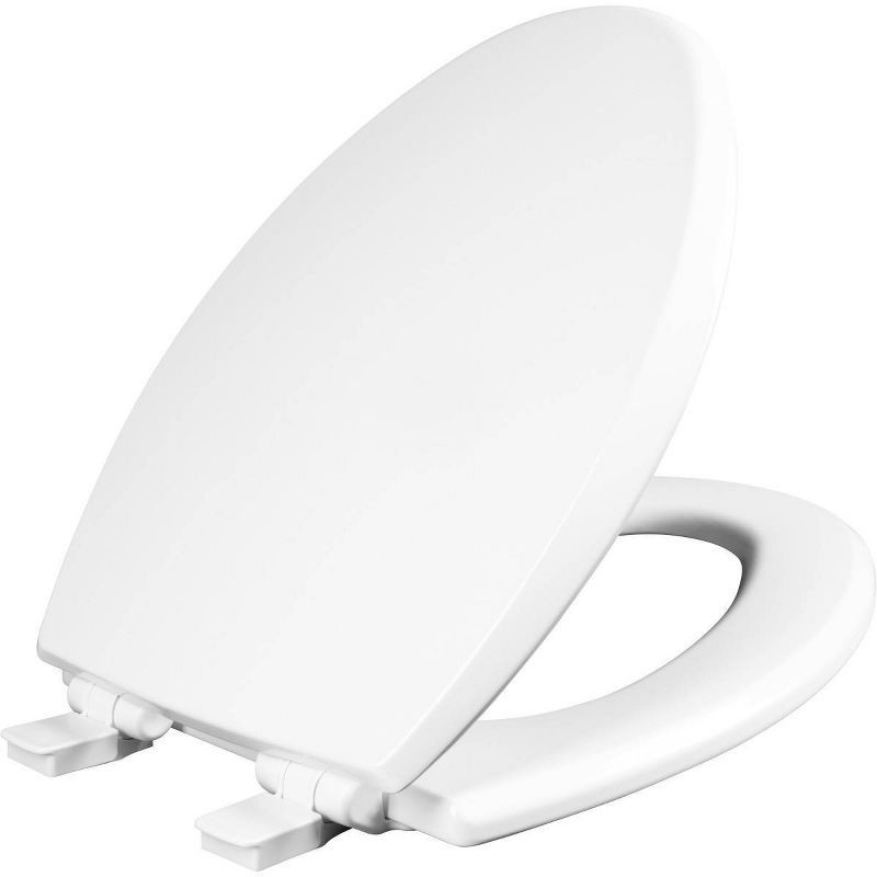 slide 9 of 9, Kendall Never Loosens Elongated Enameled Wood Toilet Seat with Easy Cleaning Whisper Close White - Mayfair by Bemis, 1 ct