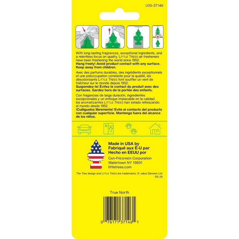slide 3 of 5, Little Trees True North Air Freshener 3pk, 3 ct