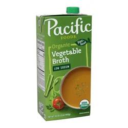 Pacific Foods Gluten Free Organic Low Sodium Plant Based Vegetable Broth - 32oz