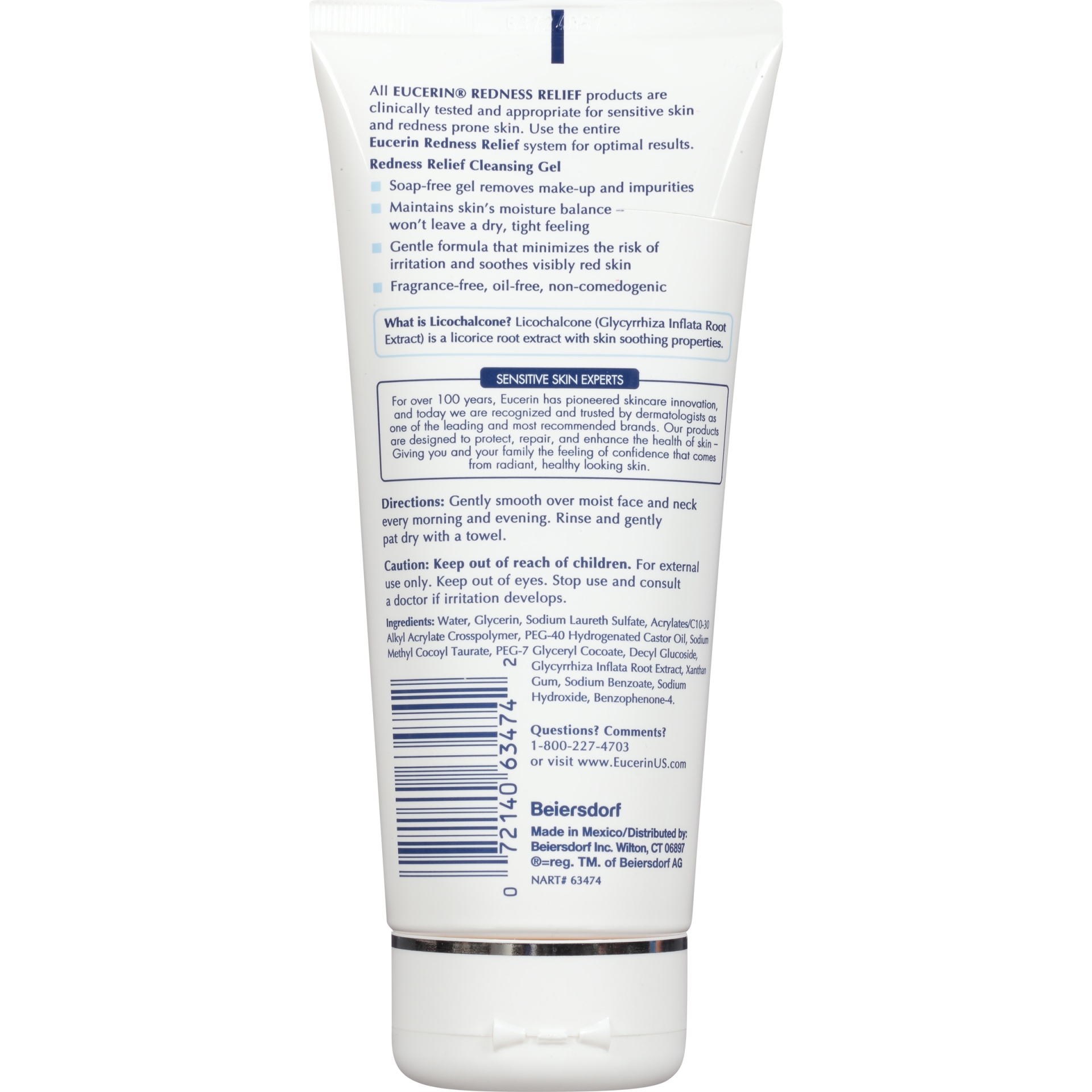 slide 6 of 7, Eucerin Redness Relief Soothing Cleanser For Sensitive Skin, 6.8 oz