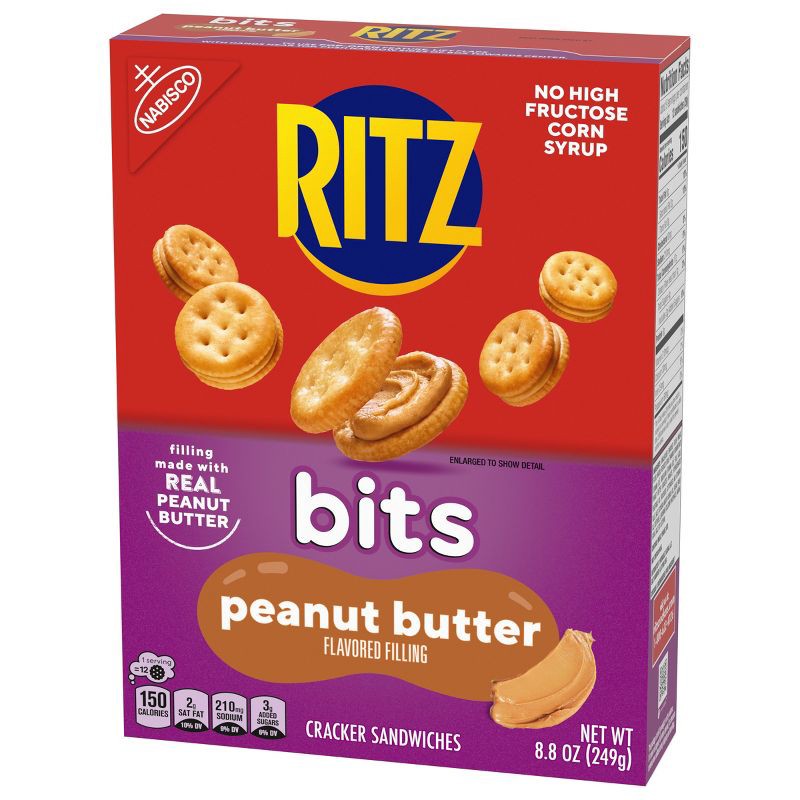 slide 11 of 14, RITZ Bits Peanut Butter Sandwich Crackers Lunch Snacks - 8.8oz, 8.8 oz