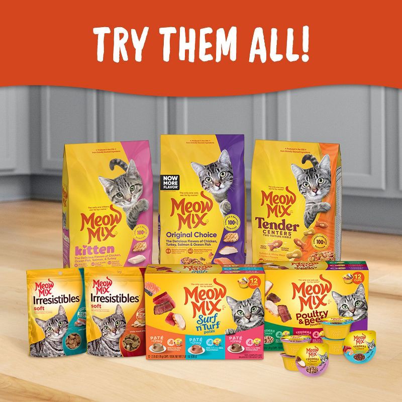 slide 4 of 8, Meow Mix Indoor Health with Flavors of Chicken, Turkey ,Ocean Fish & Salmon Adult Complete & Balanced Dry Cat Food - 6.3lbs, 6.3 lb