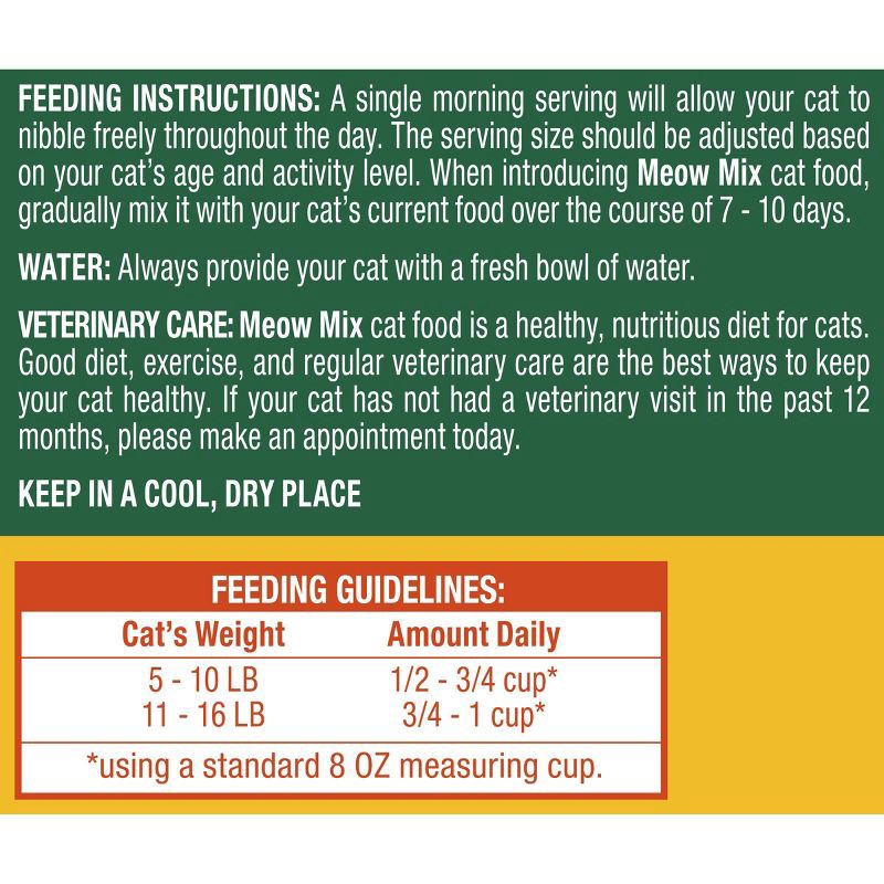 slide 6 of 8, Meow Mix Indoor Health with Flavors of Chicken, Turkey ,Ocean Fish & Salmon Adult Complete & Balanced Dry Cat Food - 6.3lbs, 6.3 lb