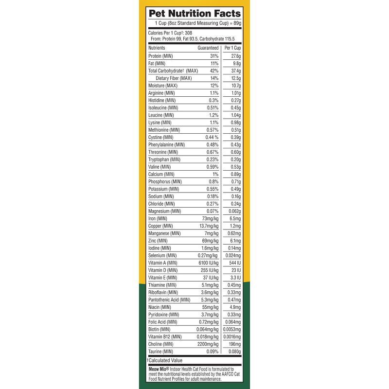 slide 6 of 8, Meow Mix Indoor Health with Flavors of Chicken, Turkey ,Ocean Fish & Salmon Adult Complete & Balanced Dry Cat Food - 6.3lbs, 6.3 lb