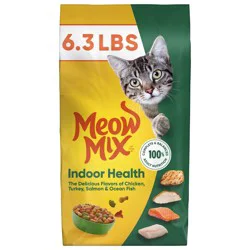 Meow Mix Indoor Health with Flavors of Chicken, Turkey ,Ocean Fish & Salmon Adult Complete & Balanced Dry Cat Food - 6.3lbs