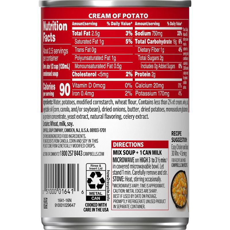 slide 10 of 11, Campbell's Condensed Cream of Potato Soup - 10.5oz, 10.5 oz