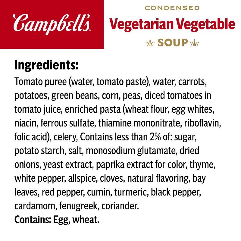 slide 8 of 11, Campbell's Condensed Vegetarian Vegetable Soup - 10.5oz, 10.5 oz