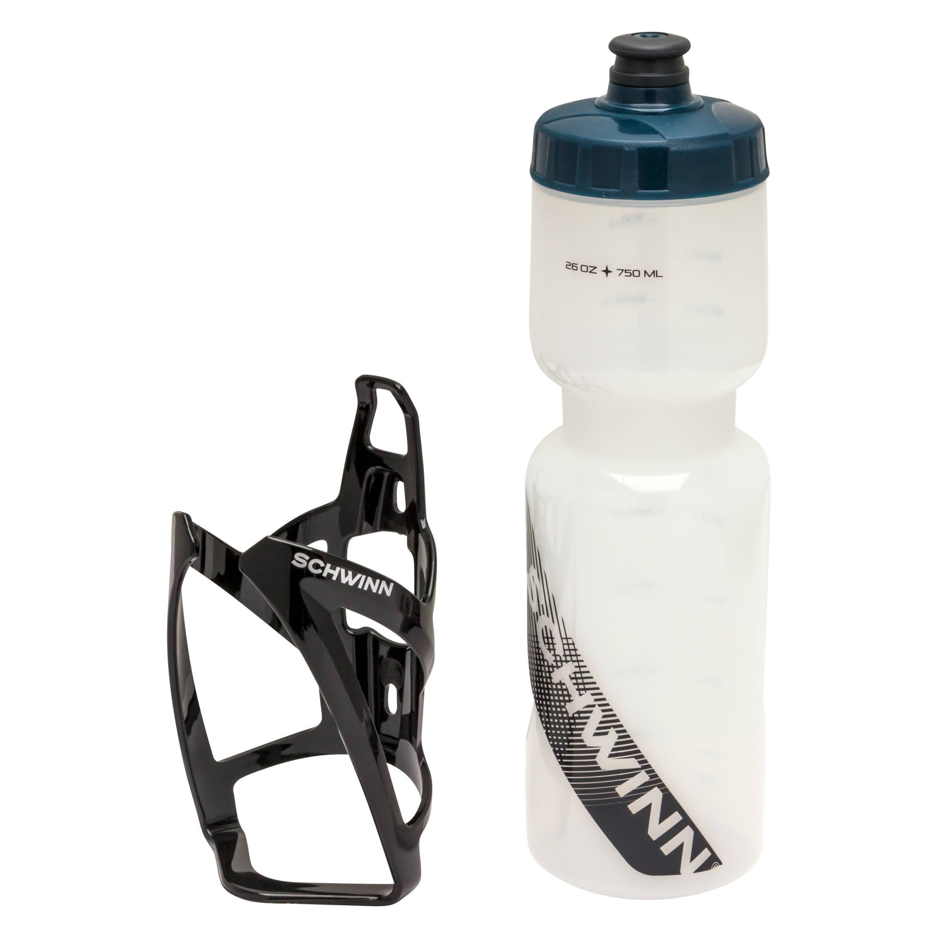 slide 1 of 3, Schwinn Bike Water Bottle with Cage, 1 ct