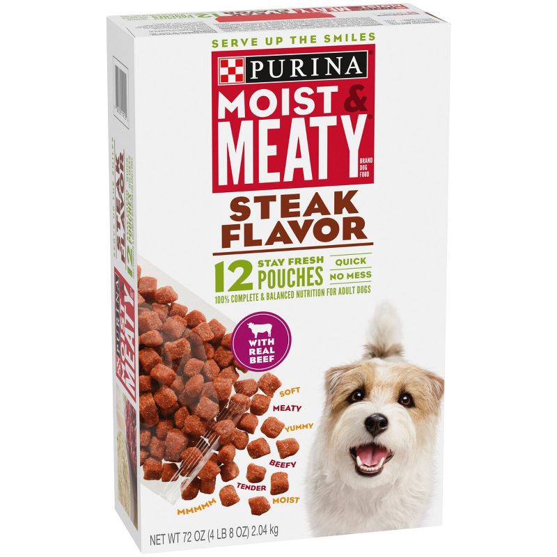 slide 4 of 7, Moist & Meaty Beef Steak Flavor Dry Dog Food - 12ct, 12 ct
